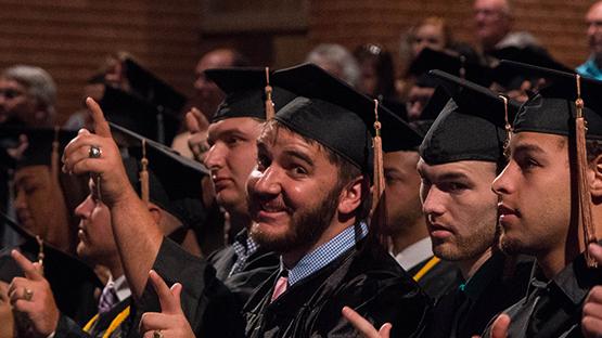 Photo of graduation for undergraduate.